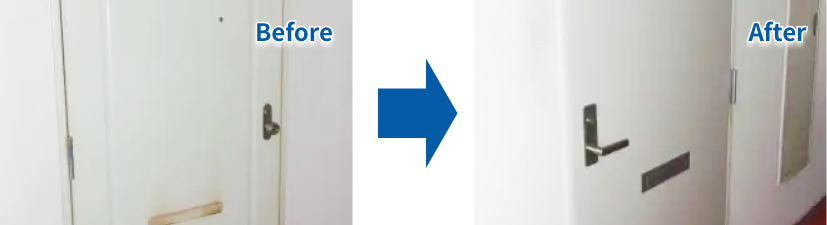 大阪市　マンションドア取替え工事のビフォーアフター
