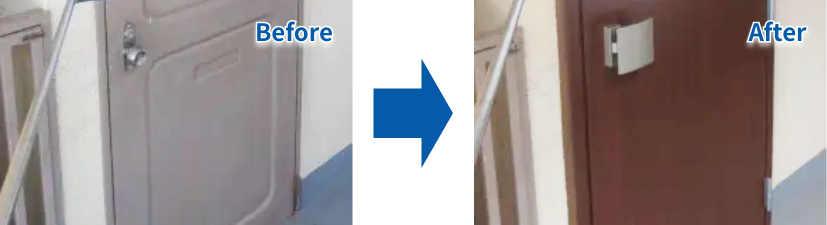 平野区　玄関改修工事のビフォーアフター