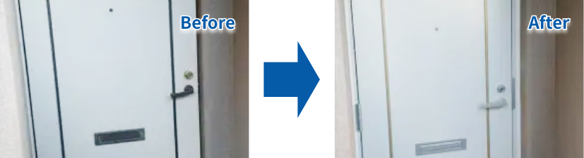 マンション玄関リフォーム　吹田市　玄関工事のビフォーアフター