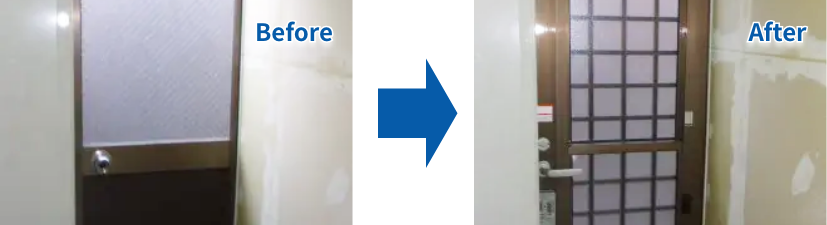 大阪市　ベルエア採風ドア取替え工事のビフォーアフター