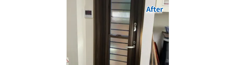 生駒市　勝手口交換・内窓設置工事のビフォーアフター