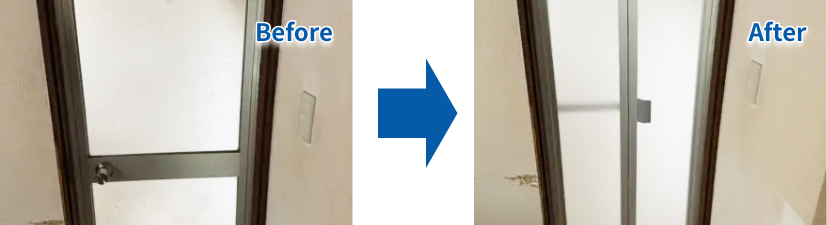 堺市　浴室折れ戸交換工事のビフォーアフター