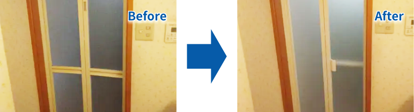 尼崎市　浴室折れ戸交換工事のビフォーアフター
